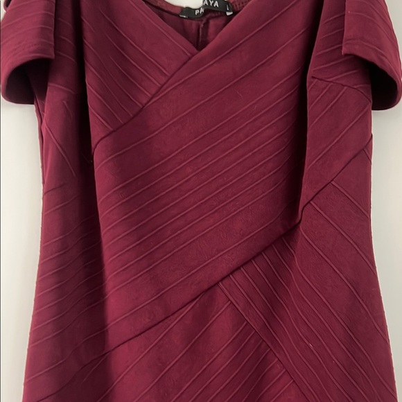 Papaya Red Ruffled Sheath Mini Dress - Picture 3 of 4